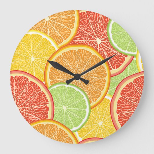 Grapefruit en oranje abstracte achtergrond. grote klok (Voorkant)