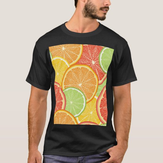 Grapefruit en oranje abstracte achtergrond. t-shirt (Voorkant)