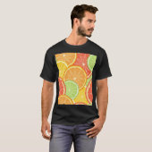 Grapefruit en oranje abstracte achtergrond. t-shirt (Voorkant volledig)