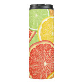 Grapefruit en oranje abstracte achtergrond. thermosbeker (Achterkant)