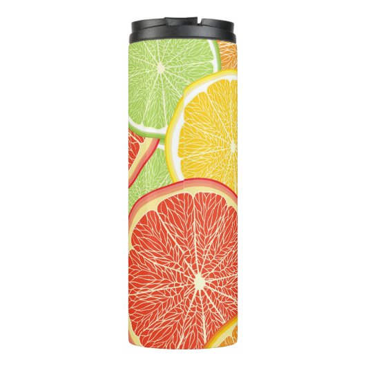 Grapefruit en oranje abstracte achtergrond. thermosbeker (Achterkant)