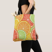 Grapefruit en oranje abstracte achtergrond. tote bag (Dichtbij)