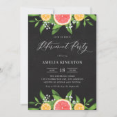 Grapefruit en Sinaasappels Krijtbord Pensioen Part Kaart (Voorkant)