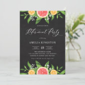 Grapefruit en Sinaasappels Krijtbord Pensioen Part Kaart (Staand voorkant)