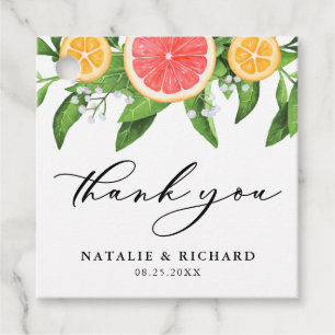 Grapefruit en Sinaasappels Summer Weddenschap Bedankjes Labels
