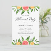 Grapefruit en Sinaasappels Zomer Pensioen Partij Kaart (Staand voorkant)