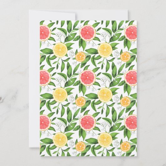Grapefruit en Sinaasappels Zomer Pensioen Partij Kaart (Achterkant)