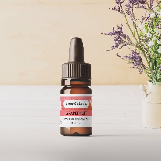 Grapefruit Essential Oils Geur Flesetiket Sticker