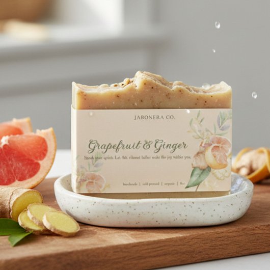 Grapefruit Gember Handgemaakte Zeep Label Sticker