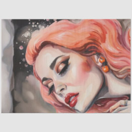Grapefruit Goddess Roze Haired Decoupage Tissuepapier