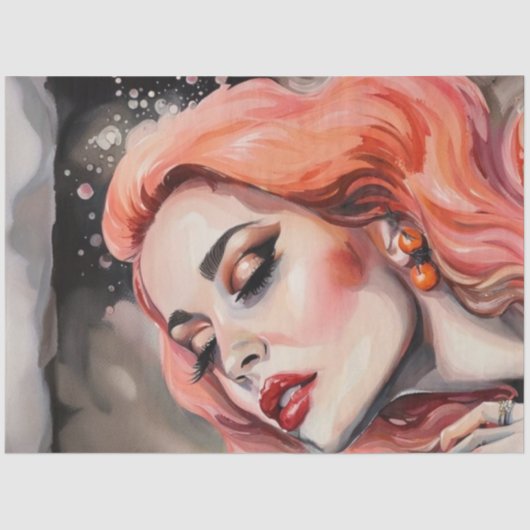 Grapefruit Goddess Roze Haired Decoupage Tissuepapier (Voorkant)