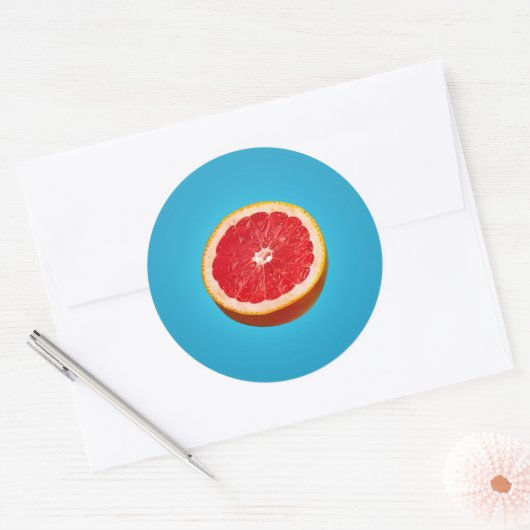 Grapefruit Half Ronde Sticker (Envelop)