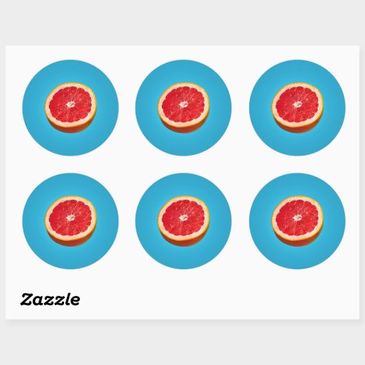 Grapefruit Half Ronde Sticker (Vel)