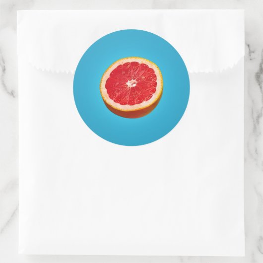 Grapefruit Half Ronde Sticker (Tas)