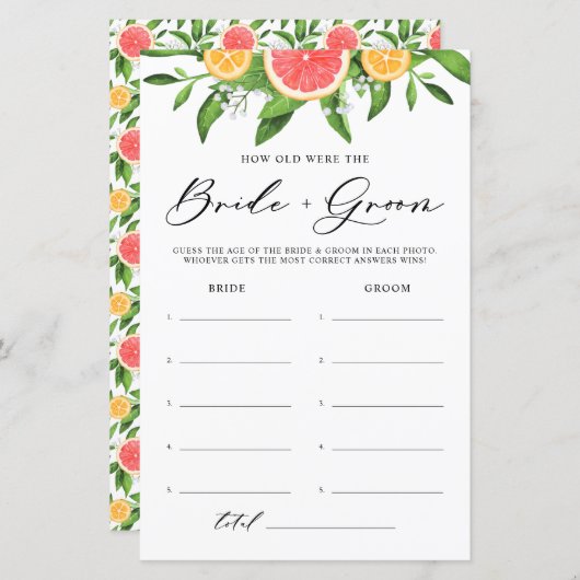 Grapefruit hoe oud was het spel van de bruid en de (Voorkant / Achterkant)