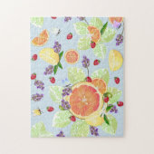 Grapefruit Lemon Oranje Raspberry Citrus Fruitmix Legpuzzel (Verticaal)