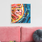 Grapefruit Levendig Fruit Kunst Canvas Afdruk (Insitu (Woonkamer))