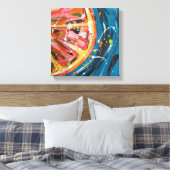Grapefruit Levendig Fruit Kunst Canvas Afdruk (Insitu (Slaapkamer))