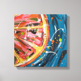 Grapefruit Levendig Fruit Kunst Canvas Afdruk