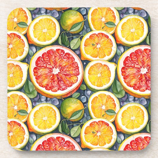Grapefruit, limoenen en citroenen Citrus thema Bier Onderzetter (Voorkant)