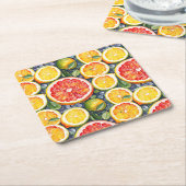 Grapefruit, limoenen en citroenen Citrus thema Kartonnen Onderzetters (Schuin)