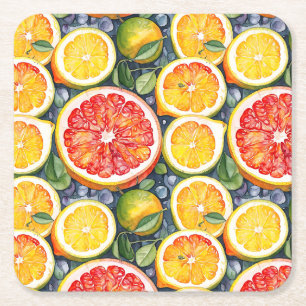 Grapefruit, limoenen en citroenen Citrus thema Kartonnen Onderzetters