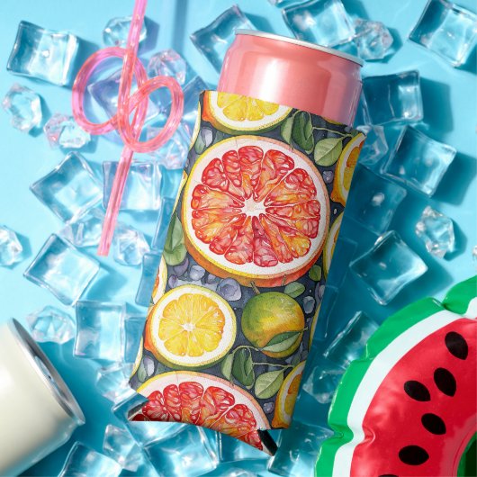 Grapefruit, limoenen en citroenen Citrus thema Seltzer Blikjeskoeler (Insitu Zomer)