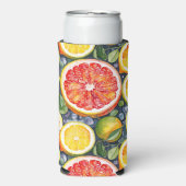 Grapefruit, limoenen en citroenen Citrus thema Seltzer Blikjeskoeler (Seltzer Voorkant)