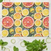 Grapefruit, limoenen en citroenen Citrus thema Theedoek (Gevouwen)
