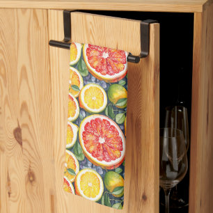 Grapefruit, limoenen en citroenen Citrus thema Theedoek