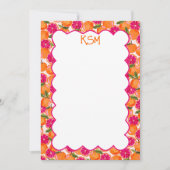 Grapefruit Monogram Aquarel Kaart (Voorkant)