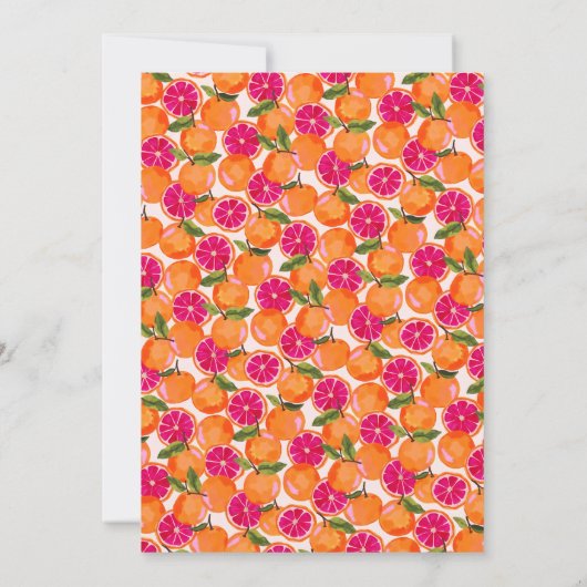 Grapefruit Monogram Aquarel Kaart (Achterkant)