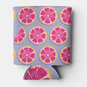 Grapefruit plakjes, levendige paarse motief. blikjeskoeler (Voorkant)