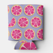 Grapefruit plakjes, levendige paarse motief. blikjeskoeler (Achterkant)