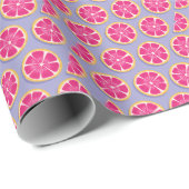 Grapefruit plakjes, levendige paarse motief. cadeaupapier (Rol Hoek)
