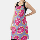 Grapefruit plakjes, levendige paarse motief. schort (Insitu)