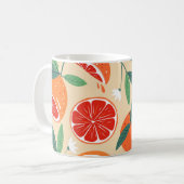 Grapefruit plakjes, modern naadloos patroon. koffiemok (Voorkant links)