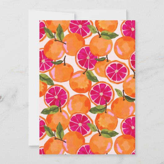 Grapefruit/pompelmoes monogram briefpapier kaart (Achterkant)