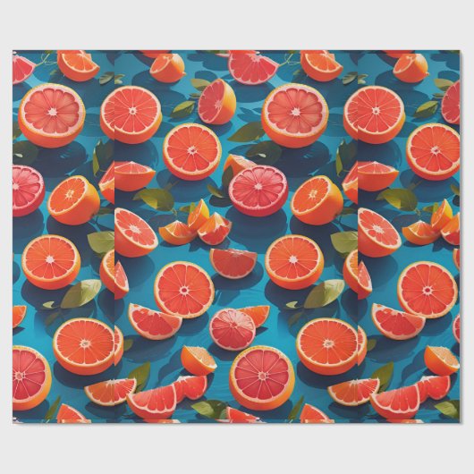 Grapefruit sappig Rainbow Custom Pattern Cadeaupapier (Vlak)