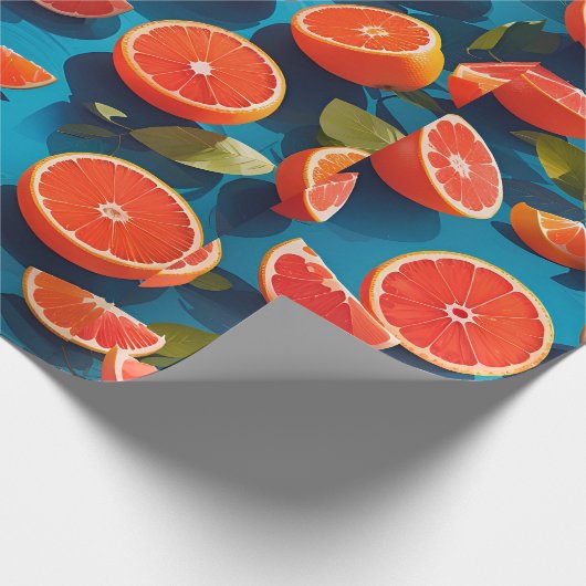 Grapefruit sappig Rainbow Custom Pattern Cadeaupapier (Hoek)