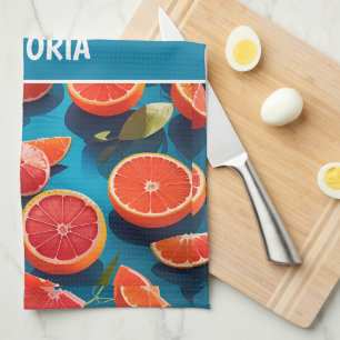 Grapefruit sappig Rainbow Custom Pattern Theedoek