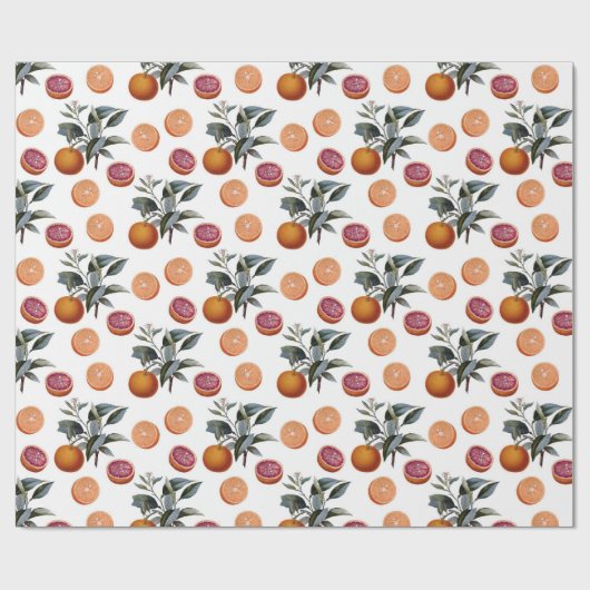 Grapefruit/Sinaasappel Cadeaupapier (Vlak)