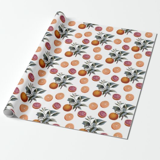 Grapefruit/Sinaasappel Cadeaupapier (Uitgerold)
