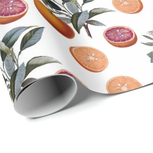 Grapefruit/Sinaasappel Cadeaupapier (Rol Hoek)