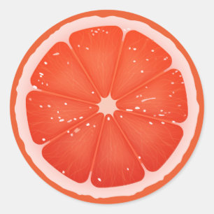Grapefruit Slice Classic Ronde Sticker