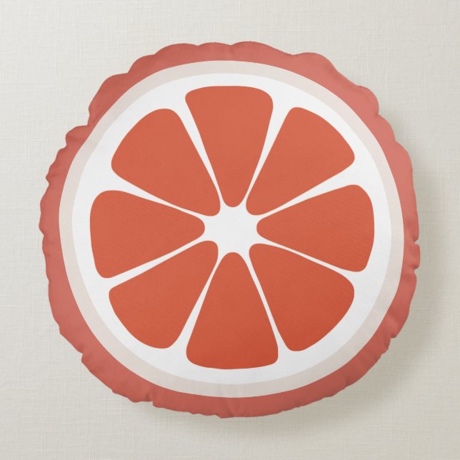 Grapefruit Slice Food Pillow Rond Kussen (Voorkant)