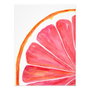 Grapefruit Slice Foto Vergroting Foto Afdruk
