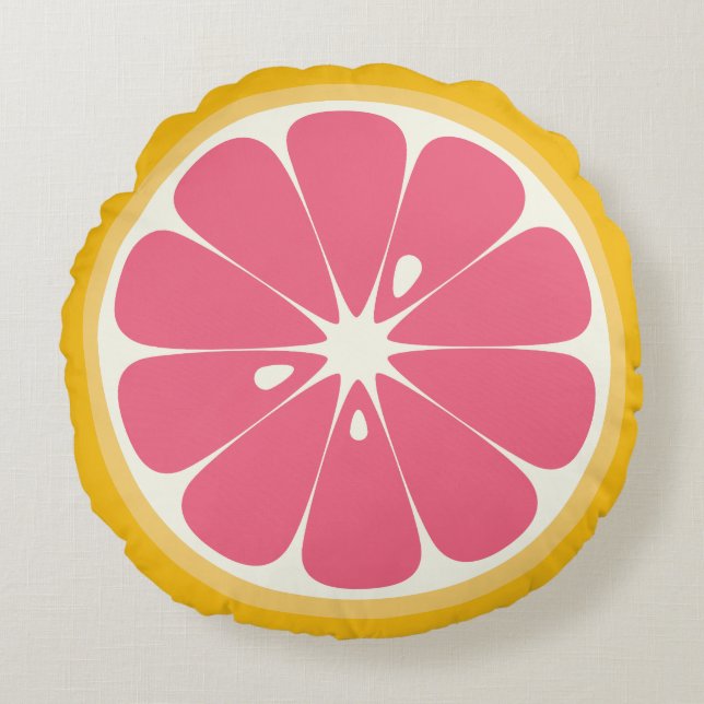 Grapefruit Slice Rond Kussen (Voorkant)