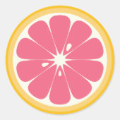 Grapefruit Slice Ronde Sticker (Voorkant)