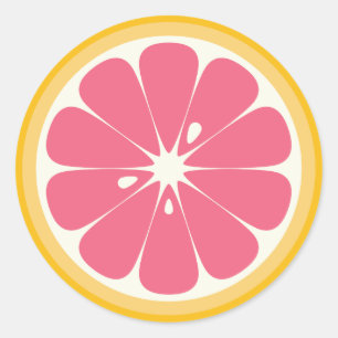 Grapefruit Slice Ronde Sticker